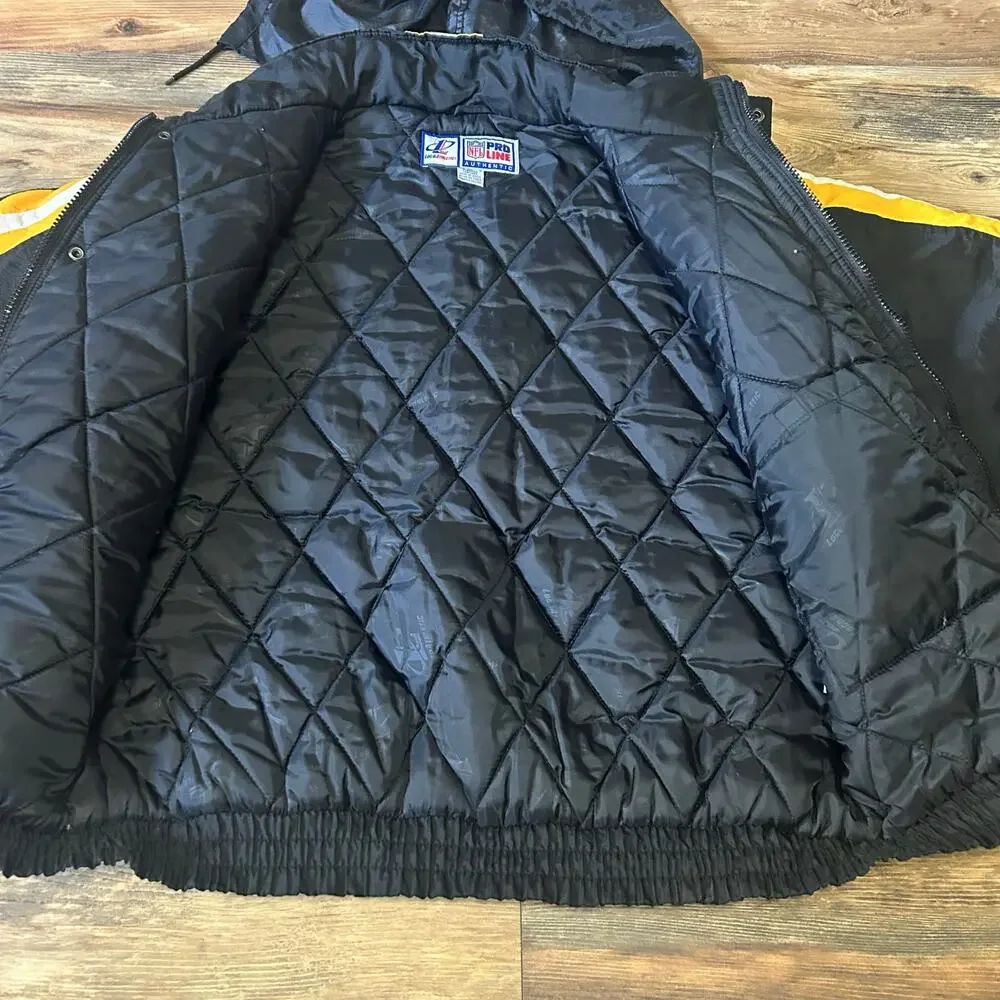 90s Vintage Pittsburgh Steelers Puffer Coat Logo Athletics ProLine Men's XL NFL